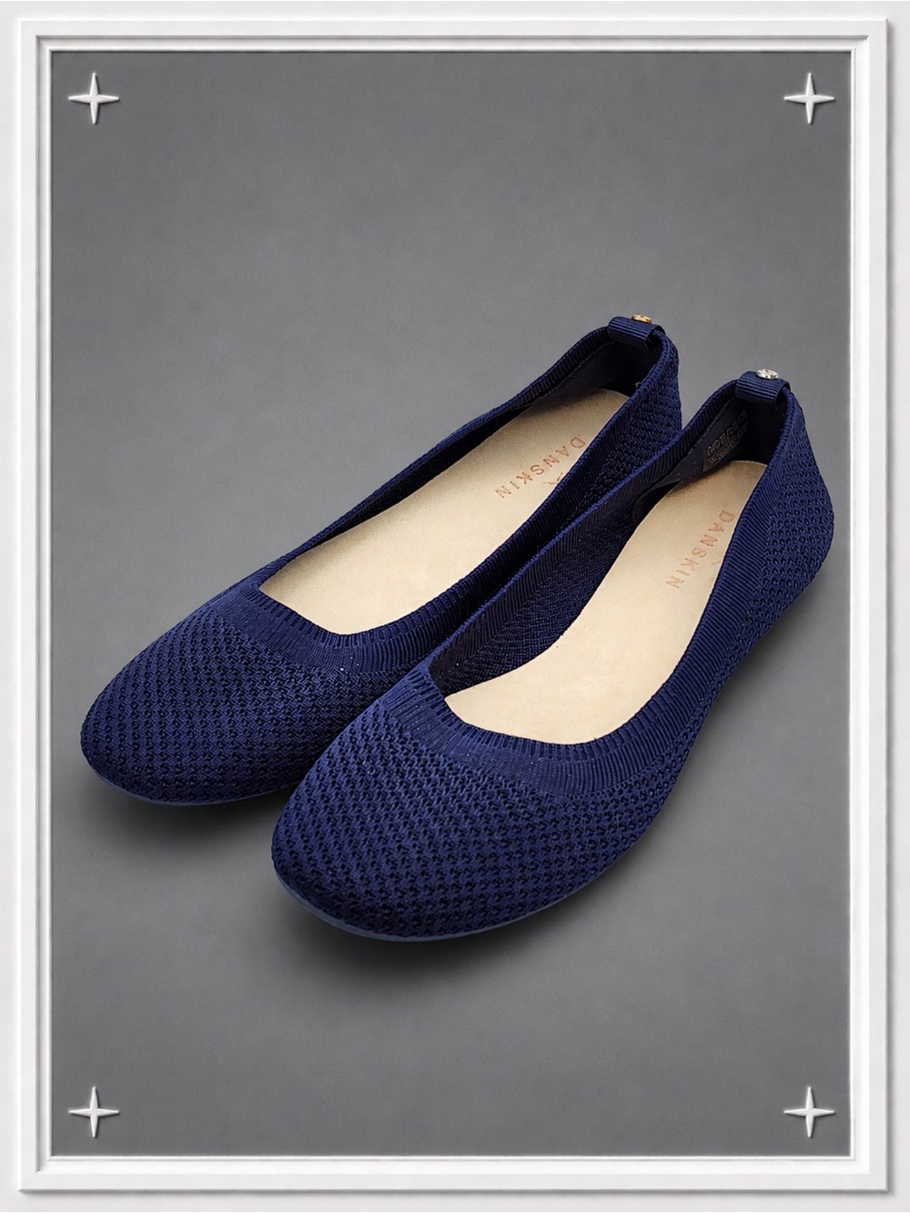 Navy Knit Ballet Flats | Women's 9
